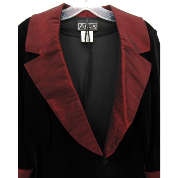 Alex Evenings Top Medium Velvet Blazer Blouse Shawl Dinner Party - Picture 2 of 10